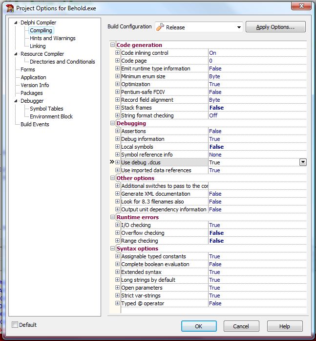 Compiling Options