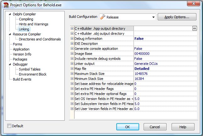 Linking Options