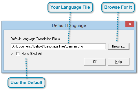 Default Language Window
