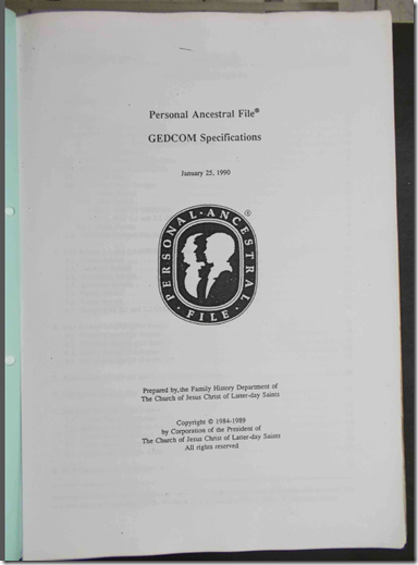 PAF GEDCOM Specifications 1990