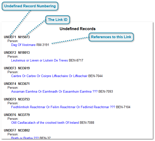 Section 8 - Undefined Records